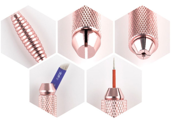 Double Head Disposable Microblading Pen , Rose Gold Eyebrow Embroidery Pen