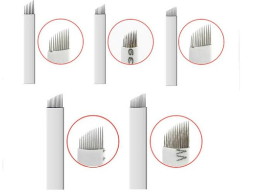 Microblading Shading Needles , Lip Filler White Cosmetic Tattoo Needles