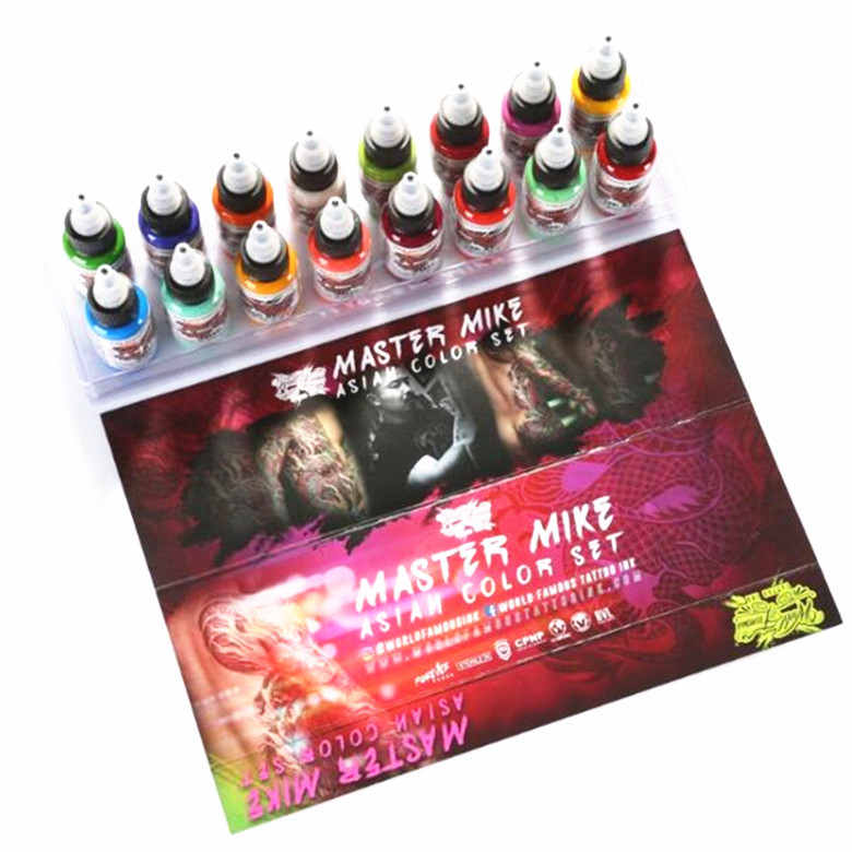 Vegan Eternal Tattoo Ink Pigment Set Airbrush Color Body Art Longer Lasting